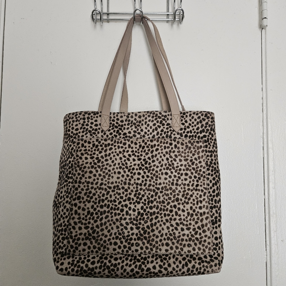 MADEWELL The Medium Transport Tote Bag Printed Calf Hair Ed Leather GUC